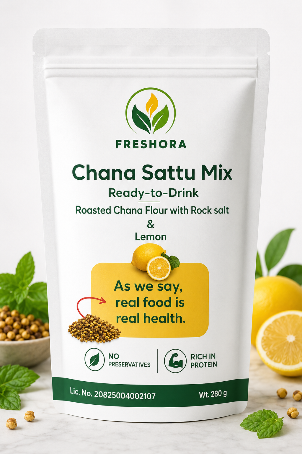 Chana Sattu with Lemon
